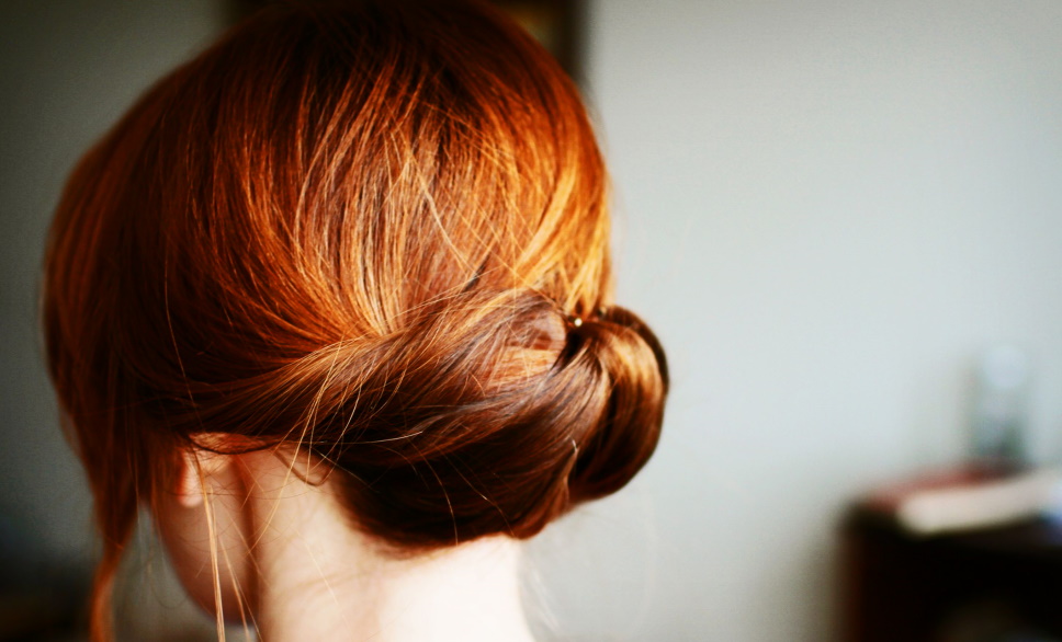rolled updo hairstyle